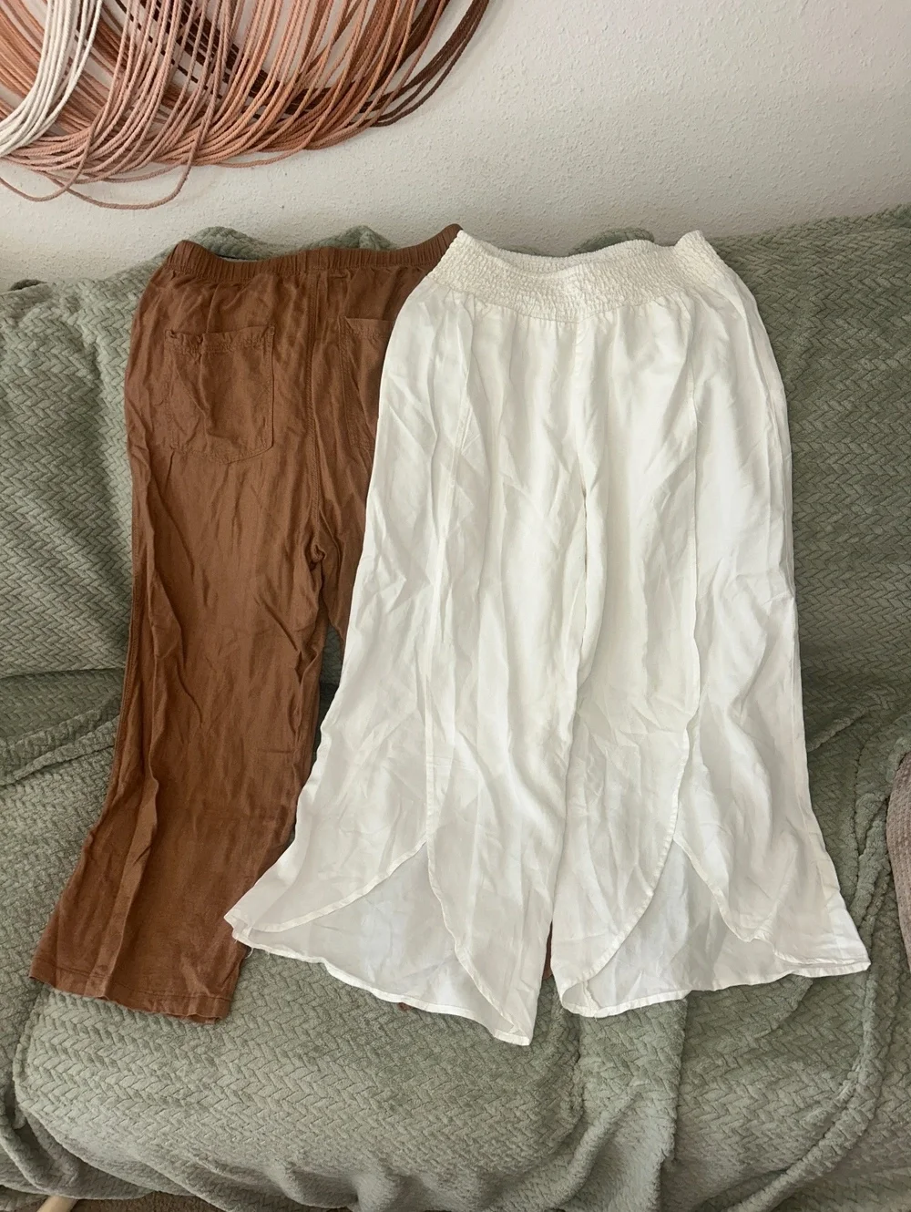 Womens Large Wide Leg Pants Bundle Linen Beach Vacation Boho H&M Forever 21